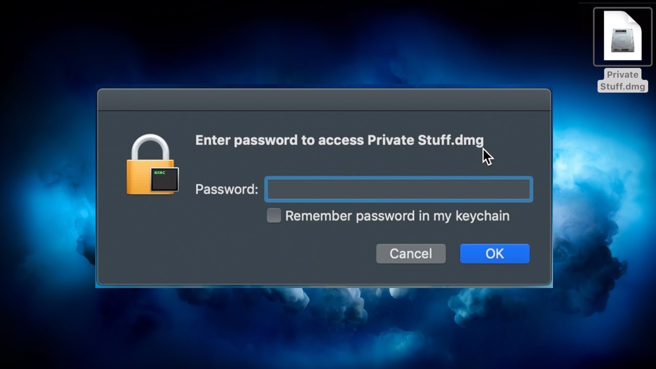 How to open password protected .dmg file on mac